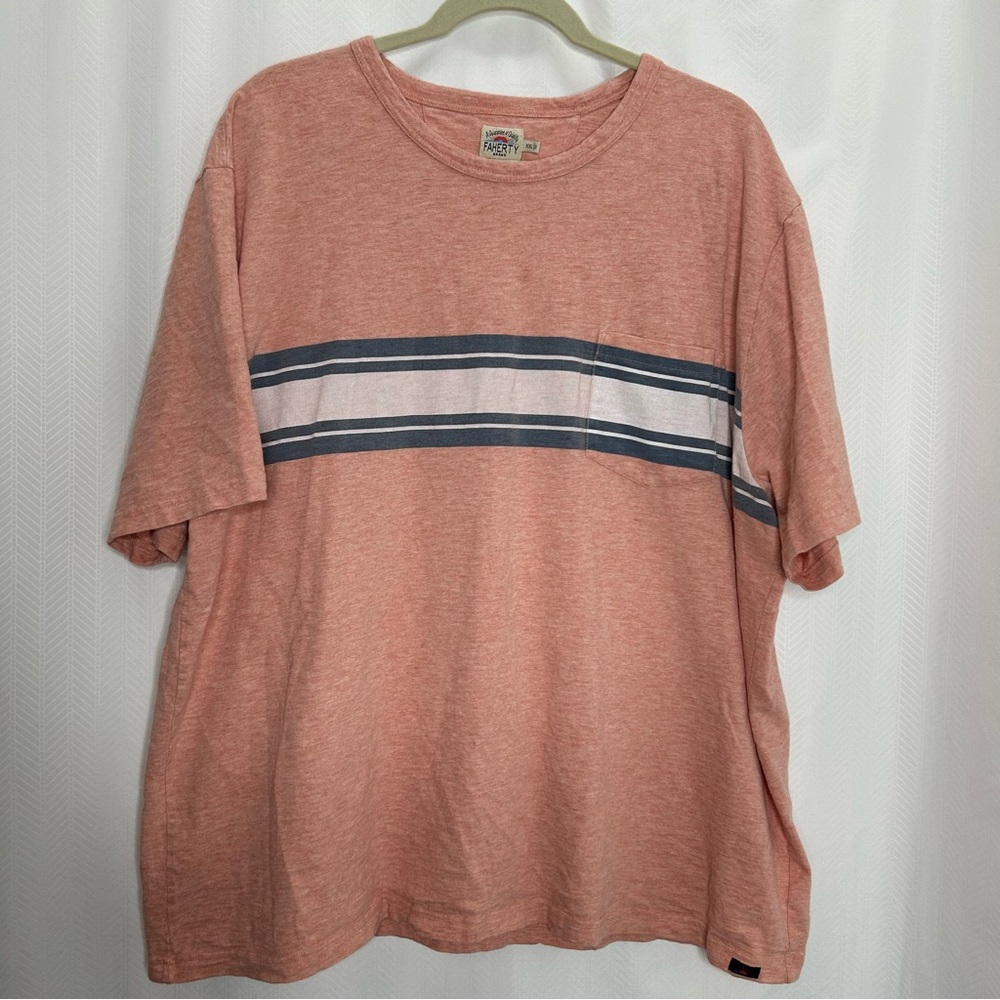 Faherty coral peach short sleeve tee shirt